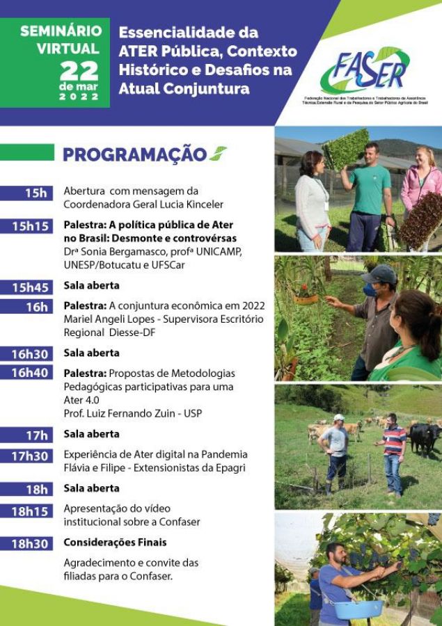 Programação Seminário Virtual da FASER